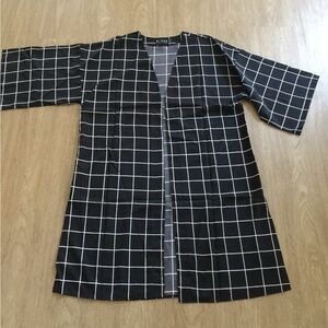 Black and White Checkered Kimono